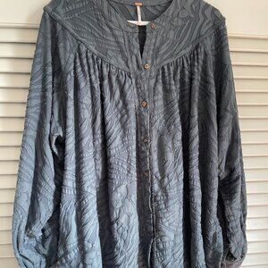 Free People Shirt, blue green grey, Size Medium
